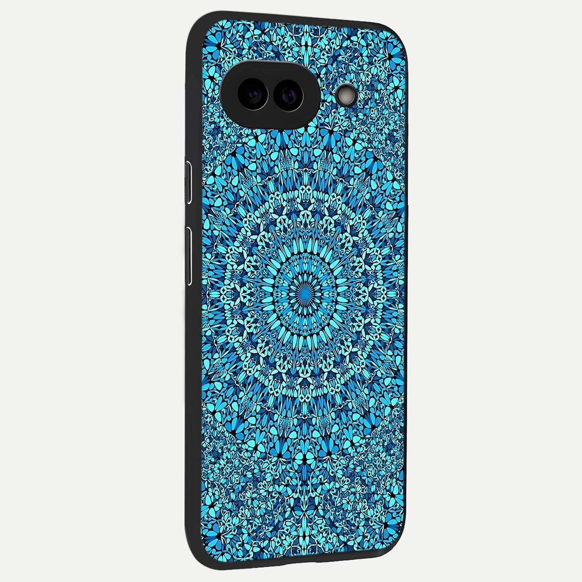  Ocean Bloom Mandala back cover For Google Pixel 9A slim fit glass case with vibrant aesthetic design