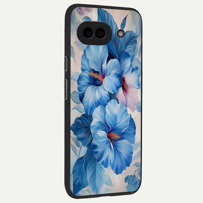  Ocean Hibiscus Grace back cover For Google Pixel 9A slim fit glass case with vibrant aesthetic design