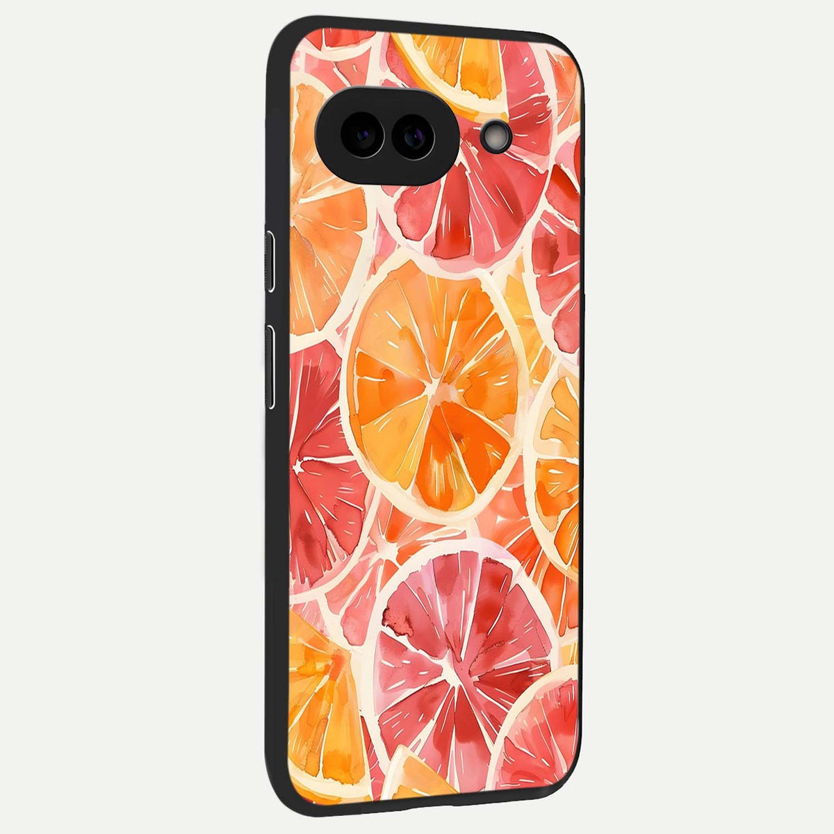  Orange Fruits Pattern back cover For Google Pixel 9A slim fit glass case with vibrant aesthetic design