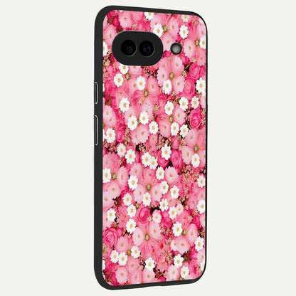  Pink Daisy Bliss back cover For Google Pixel 9A slim fit glass case with vibrant aesthetic design