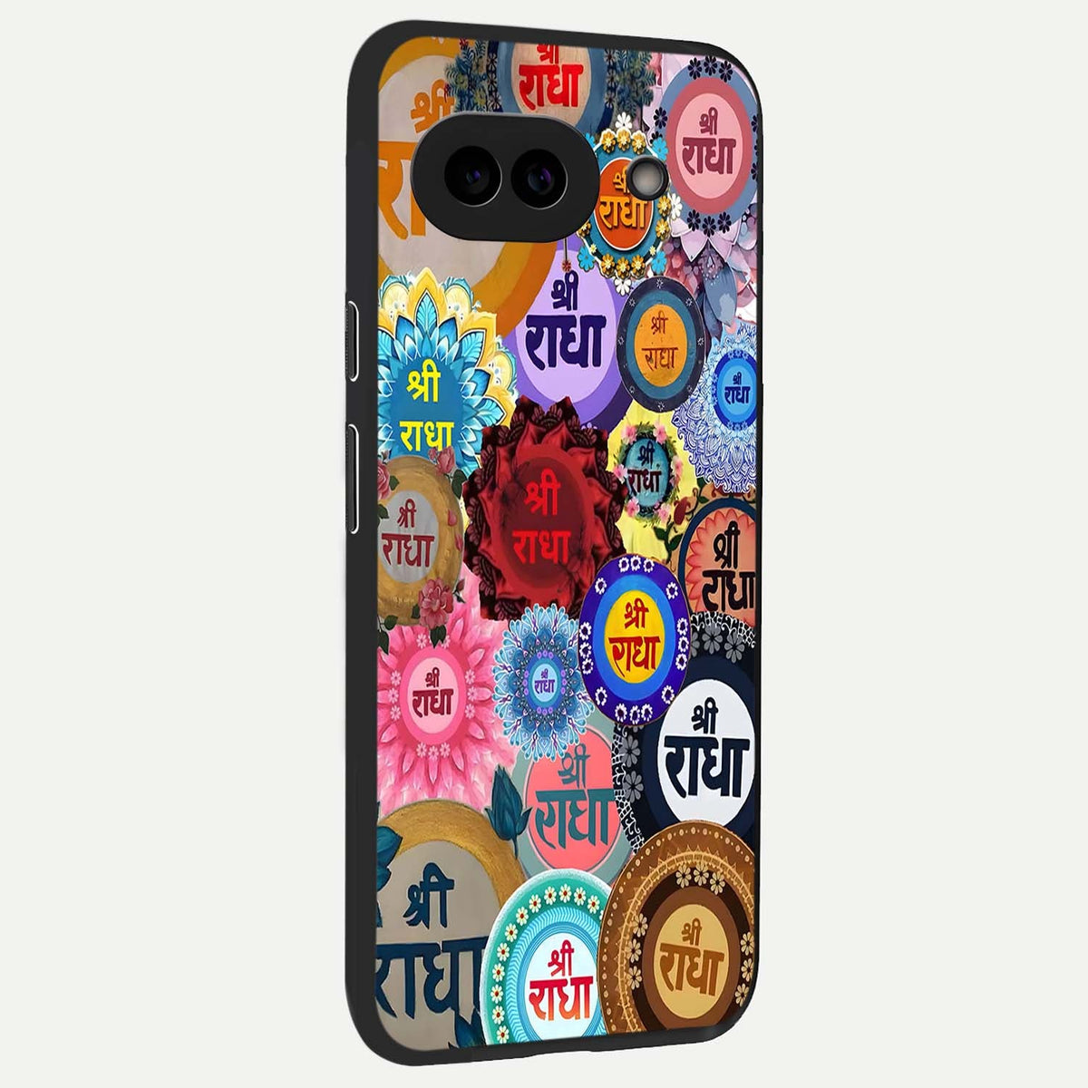  Radha Divine Bloom back cover For Google Pixel 9A slim fit glass case with vibrant aesthetic design