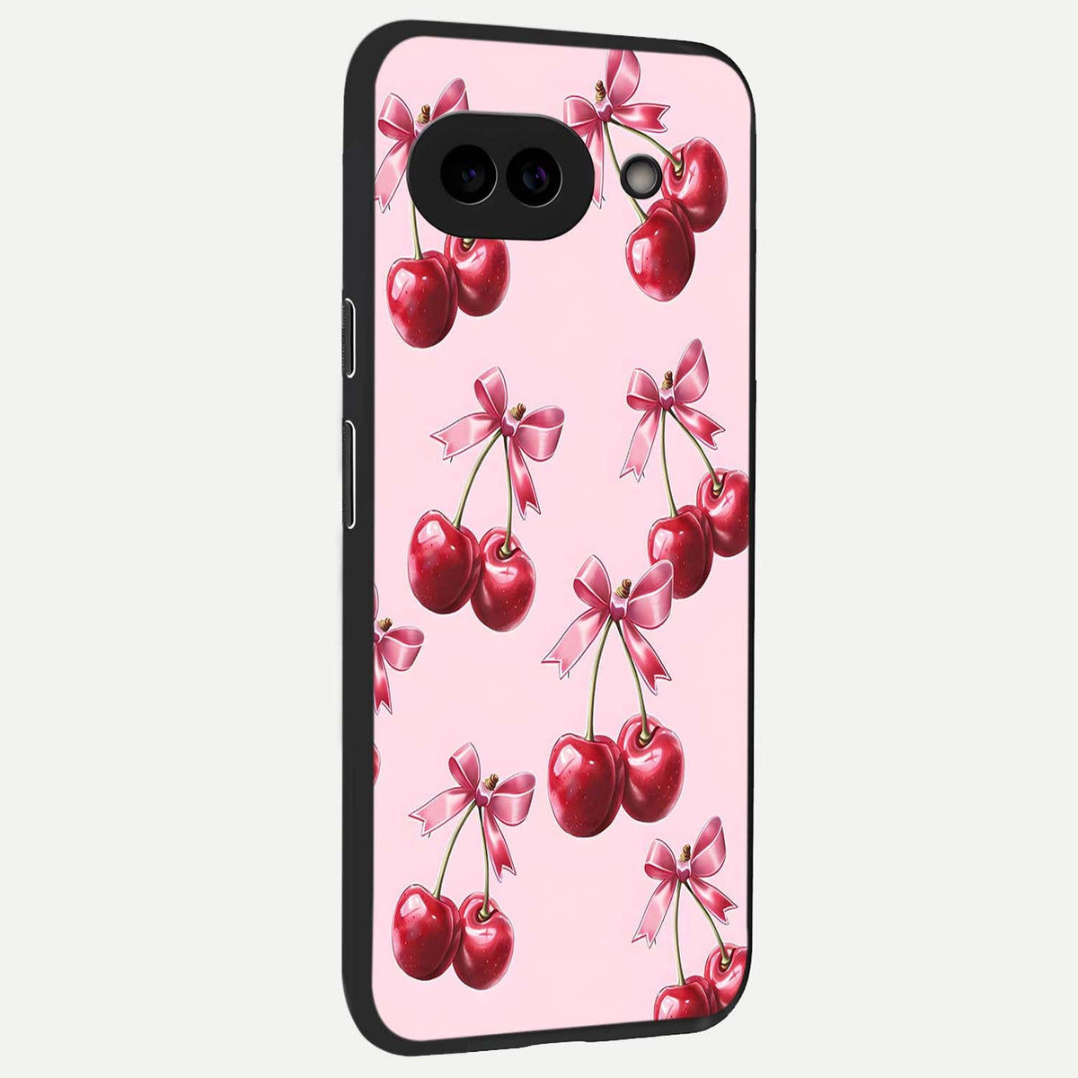  Red Cherries Pattern back cover For Google Pixel 9A slim fit glass case with vibrant aesthetic design