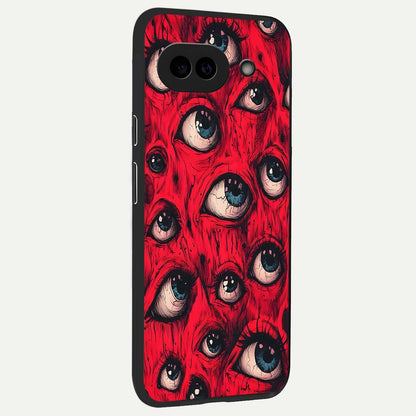  Red Eyes Pattern back cover For Google Pixel 9A slim fit glass case with vibrant aesthetic design