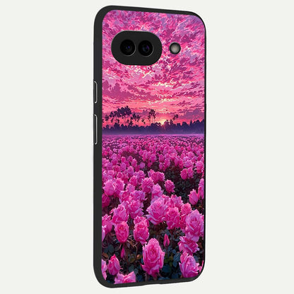  Rose Sunset Valley back cover For Google Pixel 9A slim fit glass case with vibrant aesthetic design