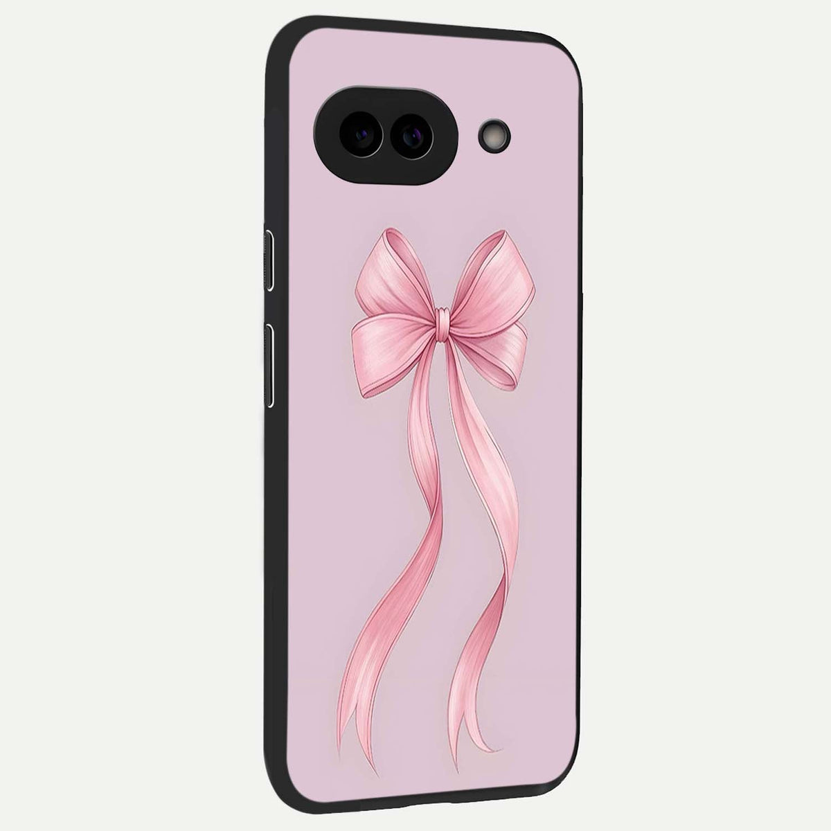  Soft Blush Bow back cover For Google Pixel 9A slim fit glass case with vibrant aesthetic design