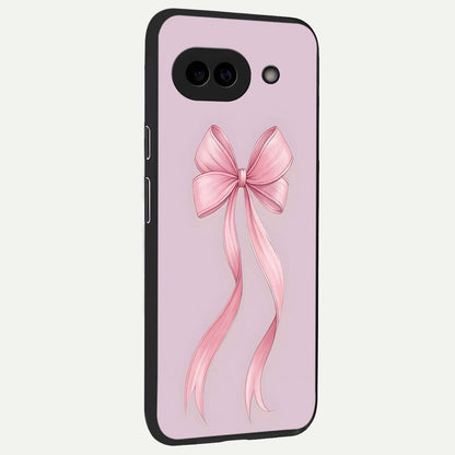  Soft Blush Bow back cover For Google Pixel 9A slim fit glass case with vibrant aesthetic design