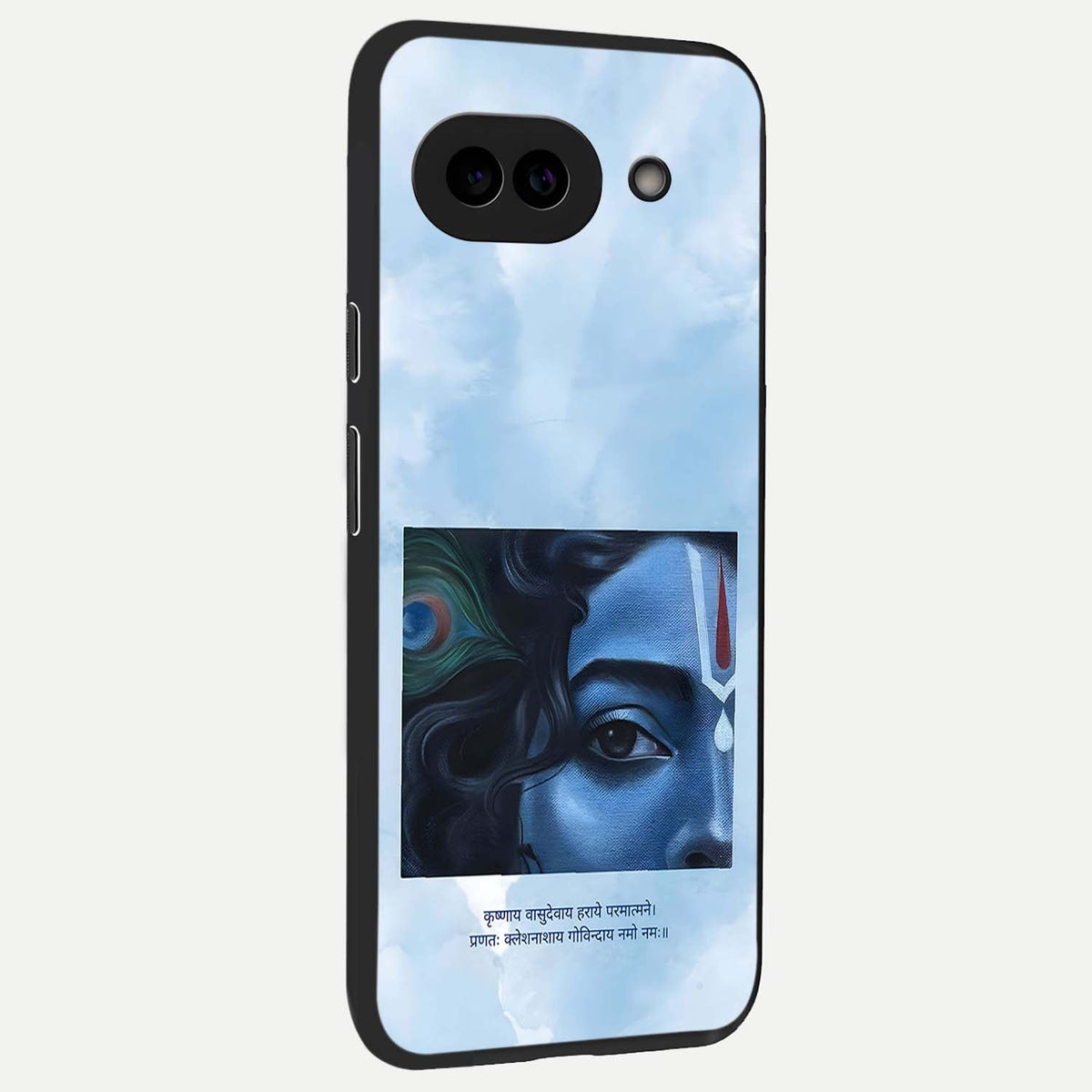  Spiritual Krishna back cover For Google Pixel 9A slim fit glass case with vibrant aesthetic design