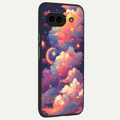  Starlit Dream Clouds back cover For Google Pixel 9A slim fit glass case with vibrant aesthetic design