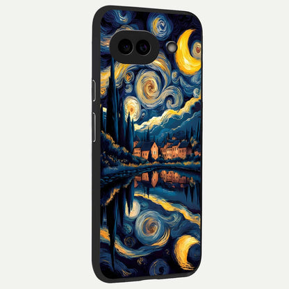  Starry Sky Serenity back cover For Google Pixel 9A slim fit glass case with vibrant aesthetic design