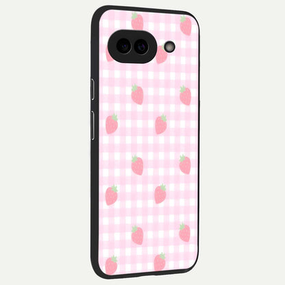  Strawberry Picnic Love back cover For Google Pixel 9A slim fit glass case with vibrant aesthetic design