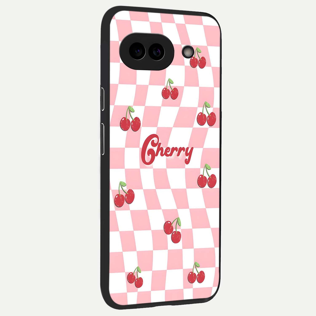  Sweet Cherry Vibes back cover For Google Pixel 9A slim fit glass case with vibrant aesthetic design