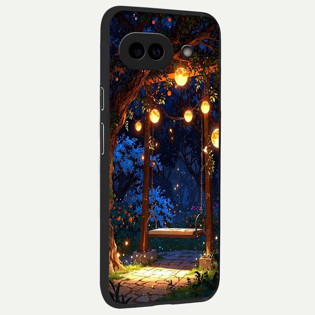  Twilight Garden Swing back cover For Google Pixel 9A slim fit glass case with vibrant aesthetic design