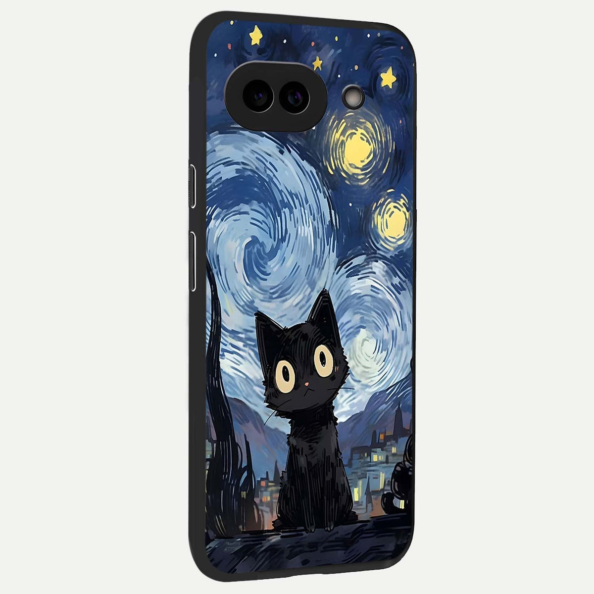  Van Gogh Cat back cover For Google Pixel 9A slim fit glass case with vibrant aesthetic design