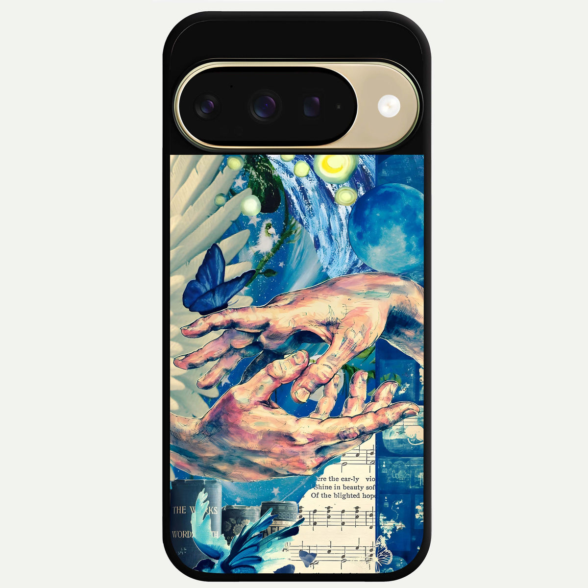  Aesthetic Divider Glass Case For Google Pixel 9 back cover – full design glossy printed glass finish