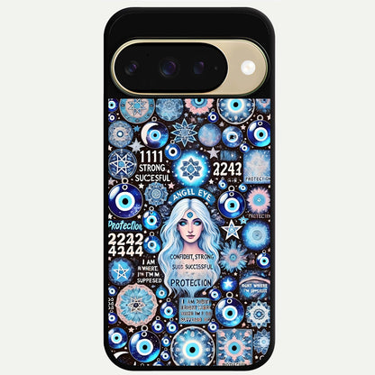  Angel Aura Shield Glass Case For Google Pixel 9 back cover – full design glossy printed glass finish
