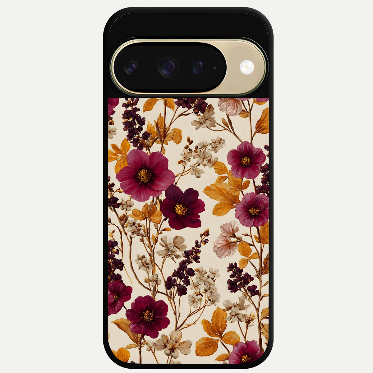  Autumn Wine Bloom Glass Case For Google Pixel 9 back cover – full design glossy printed glass finish