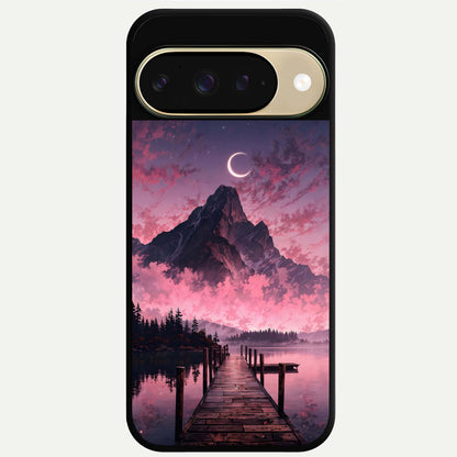  Beautiful Mountain View Glass Case For Google Pixel 9 back cover – full design glossy printed glass finish