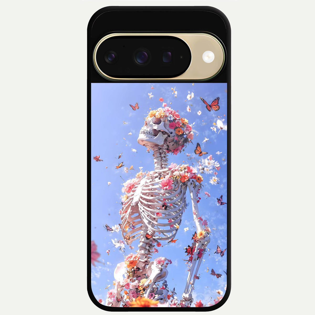 Bloom Beyond Bones Glass Case For Google Pixel 9 back cover – full design glossy printed glass finish