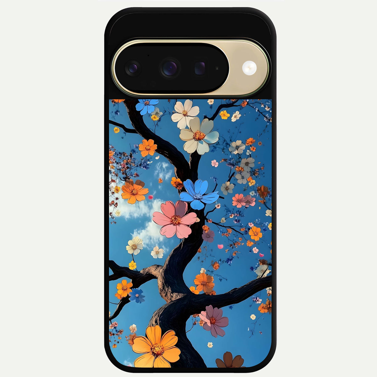  Blossom Dream Sky Glass Case For Google Pixel 9 back cover – full design glossy printed glass finish