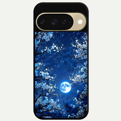  Blossom Moonlight Sky Glass Case For Google Pixel 9 back cover – full design glossy printed glass finish