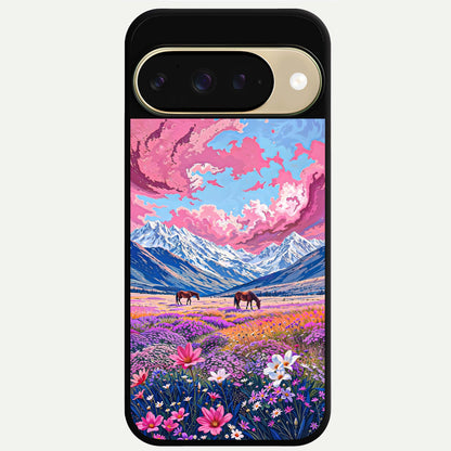  Blossom Valley Dream Glass Case For Google Pixel 9 back cover – full design glossy printed glass finish
