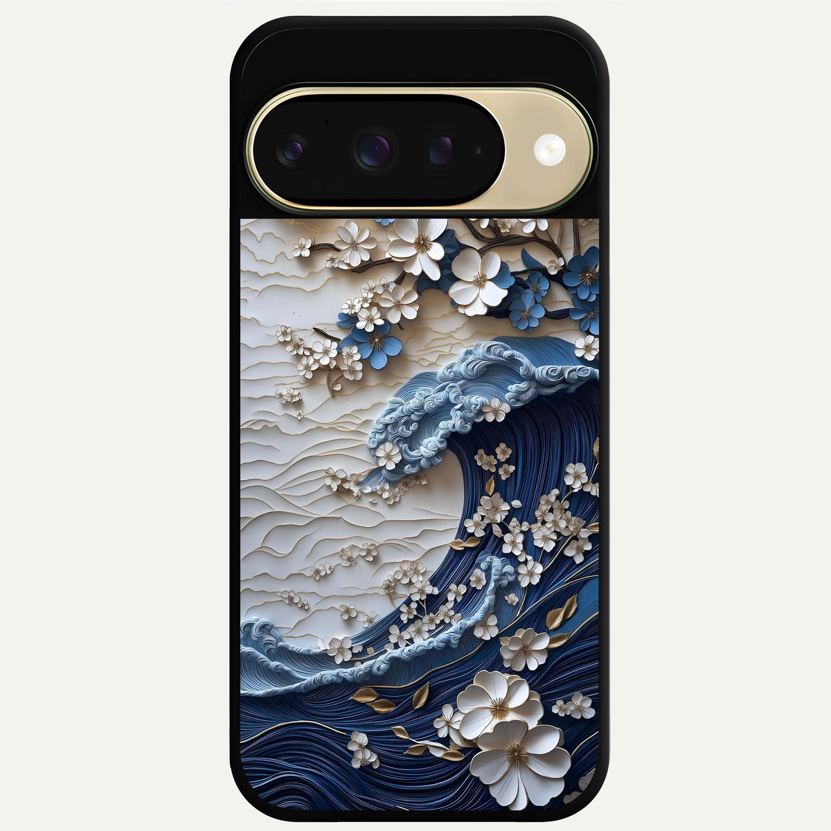  Blossom Wave Art Glass Case For Google Pixel 9 back cover – full design glossy printed glass finish