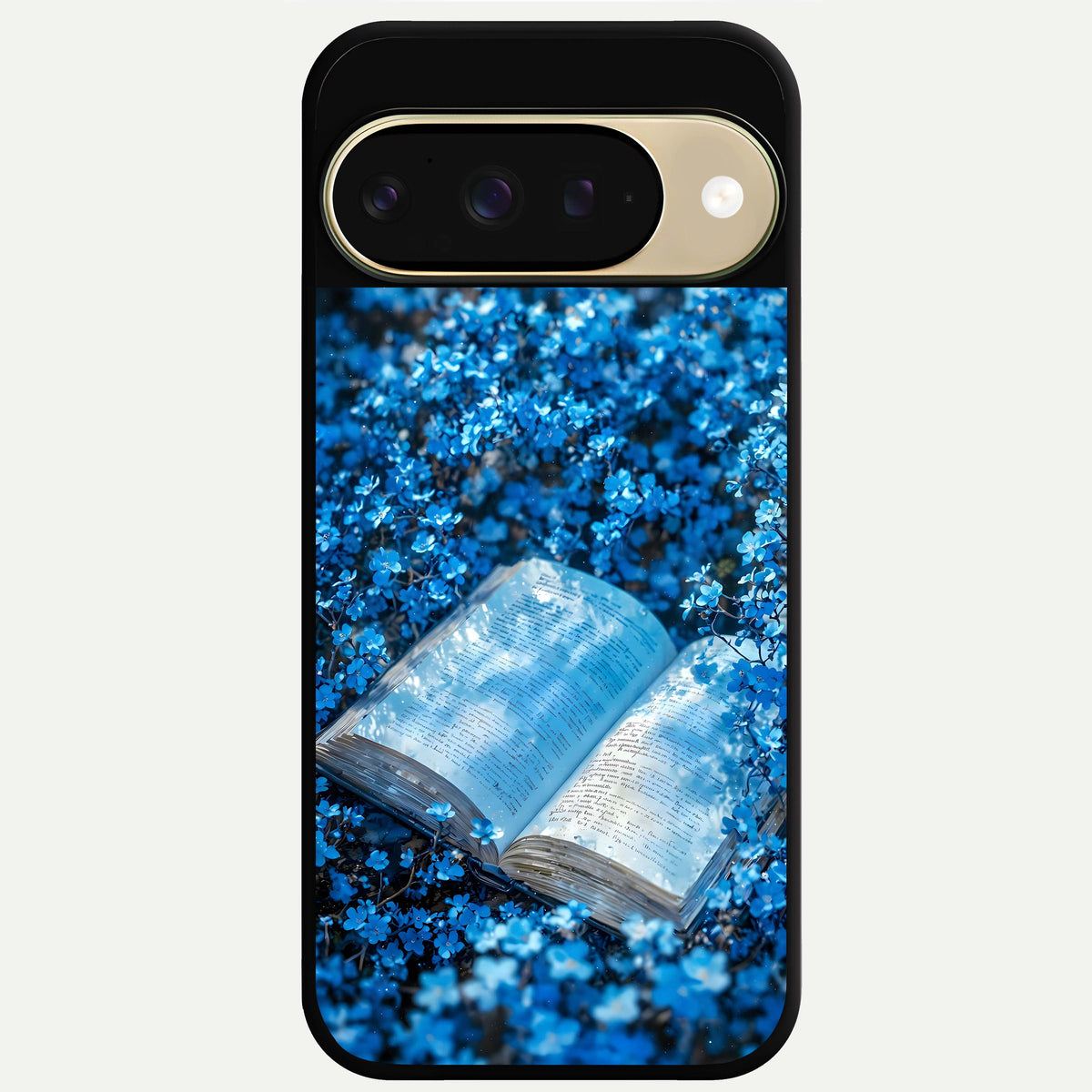  Blue Bloom Tales Glass Case For Google Pixel 9 back cover – full design glossy printed glass finish