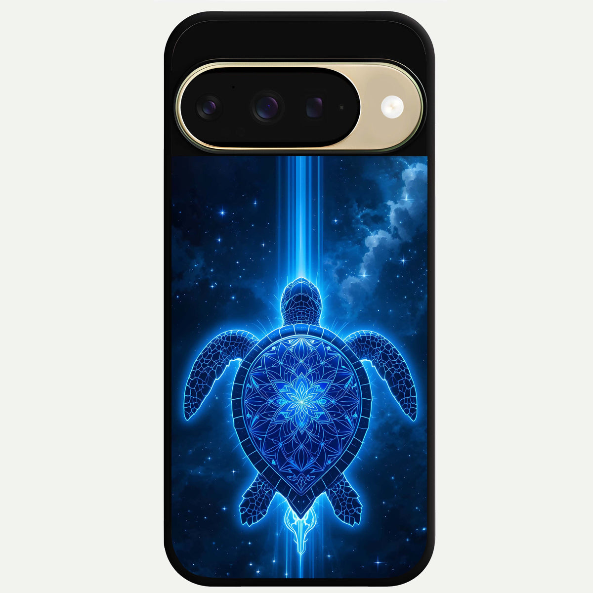  Blue Galaxy Turtle Glass Case For Google Pixel 9 back cover – full design glossy printed glass finish
