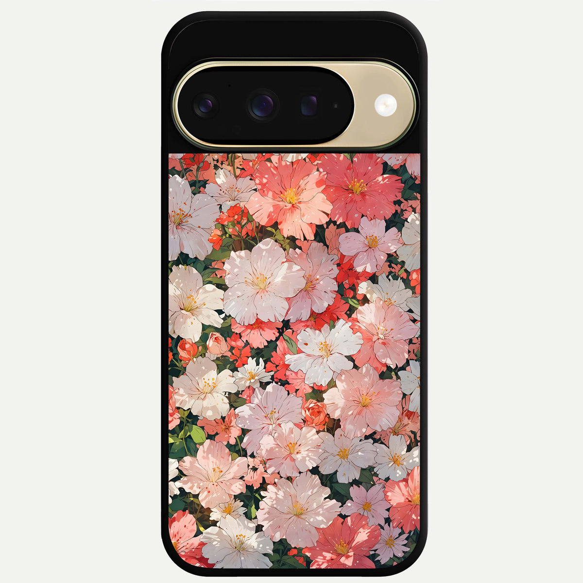  Blush Bloom Field Glass Case For Google Pixel 9 back cover – full design glossy printed glass finish
