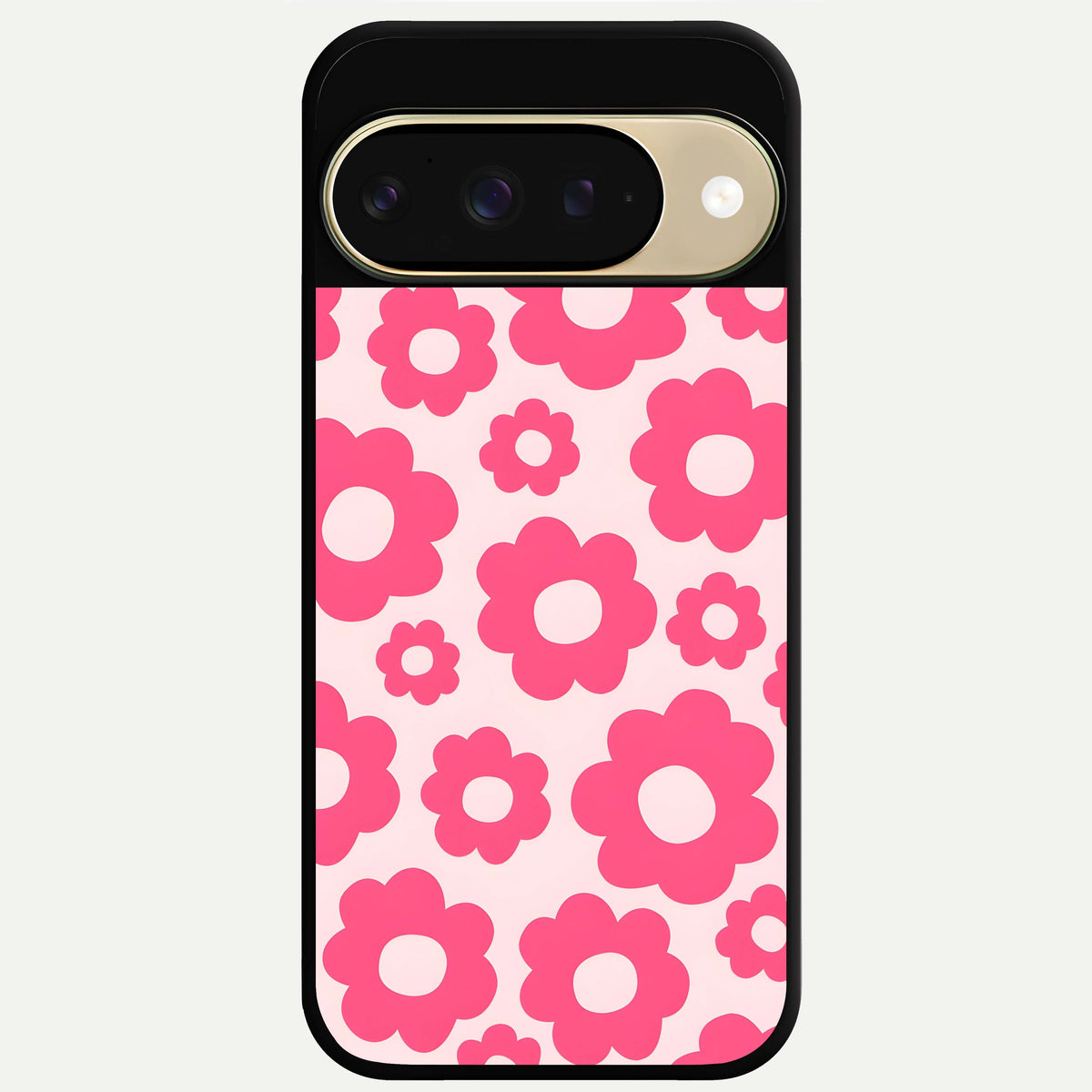  Blush Flower Pop Glass Case For Google Pixel 9 back cover – full design glossy printed glass finish