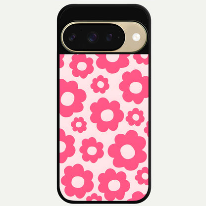  Blush Flower Pop Glass Case For Google Pixel 9 back cover – full design glossy printed glass finish