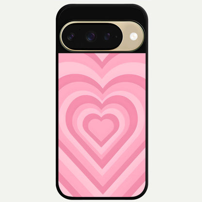  Blush Heart Waves Glass Case For Google Pixel 9 back cover – full design glossy printed glass finish
