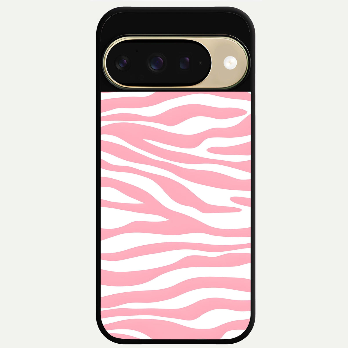  Blush Zebra Flow Glass Case For Google Pixel 9 back cover – full design glossy printed glass finish