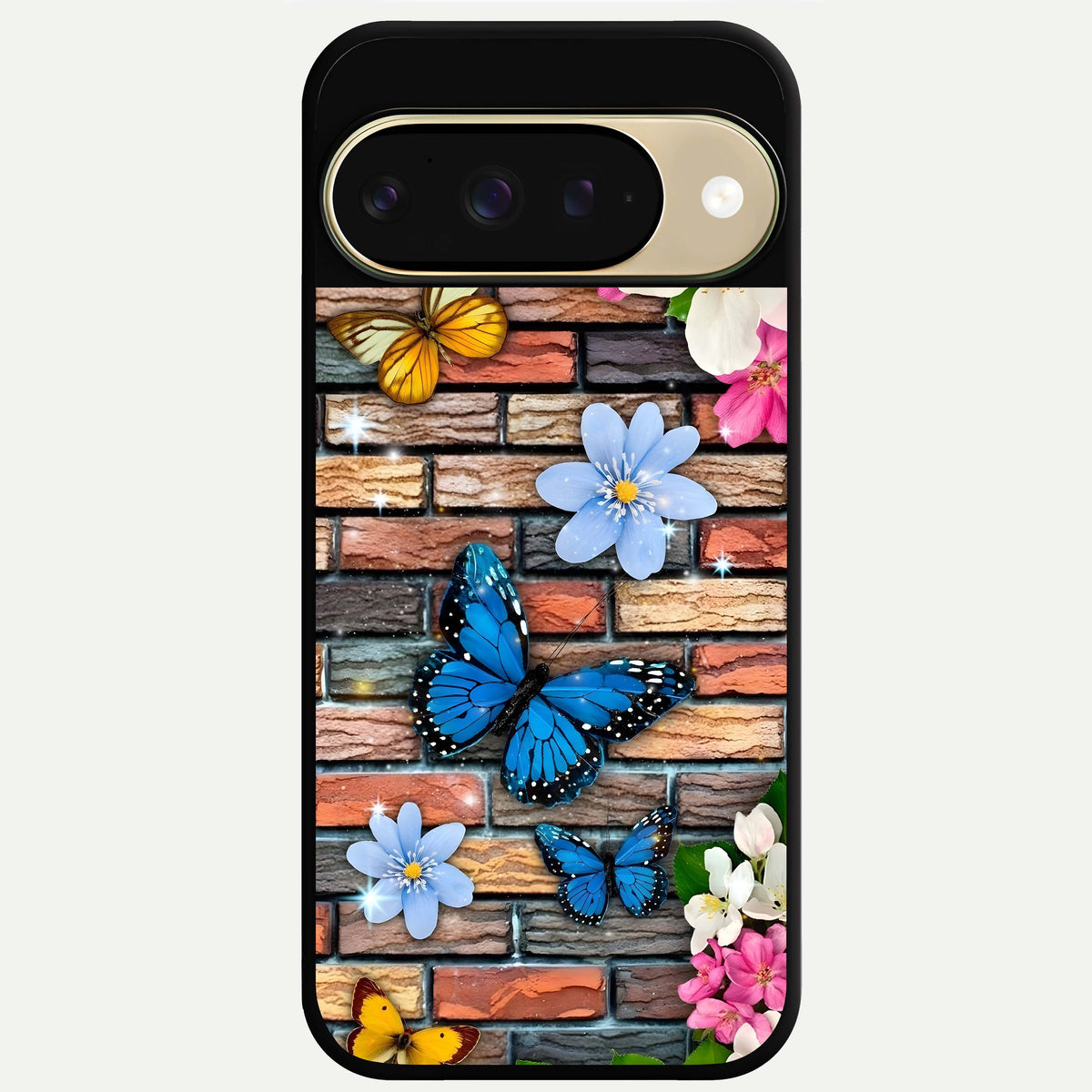  Brick Bloom Flight Glass Case For Google Pixel 9 back cover – full design glossy printed glass finish