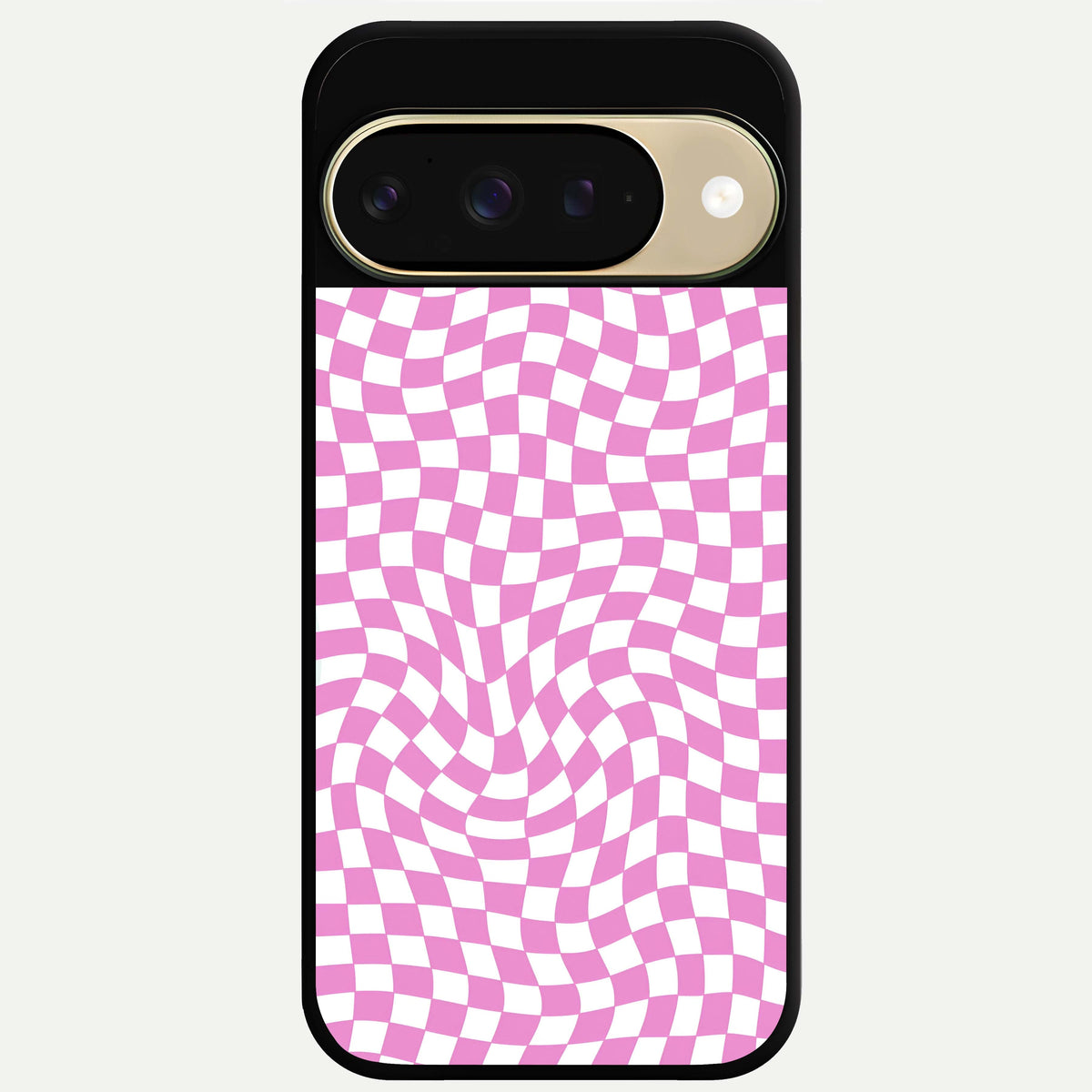  Bubblegum Check Wave Glass Case For Google Pixel 9 back cover – full design glossy printed glass finish