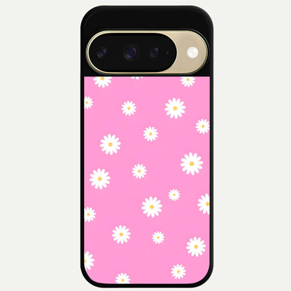  Bubblegum Daisy Pop Glass Case For Google Pixel 9 back cover – full design glossy printed glass finish