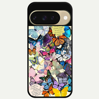  Butterflies Petal Dream Glass Case For Google Pixel 9 back cover – full design glossy printed glass finish