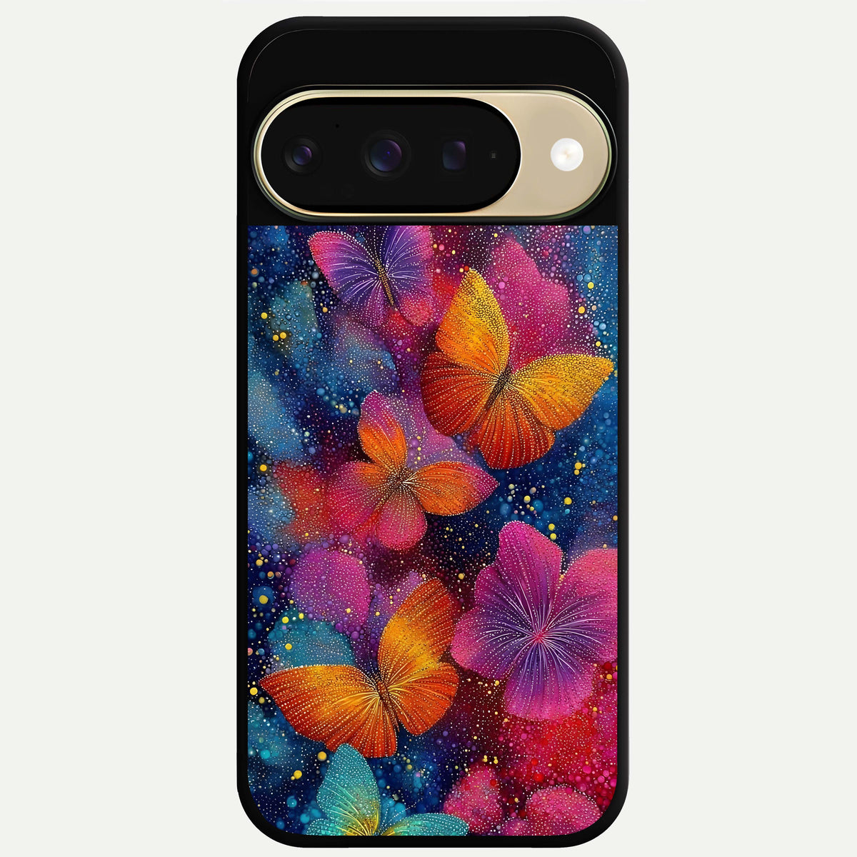  Butterfly Dream Mist Glass Case For Google Pixel 9 back cover – full design glossy printed glass finish