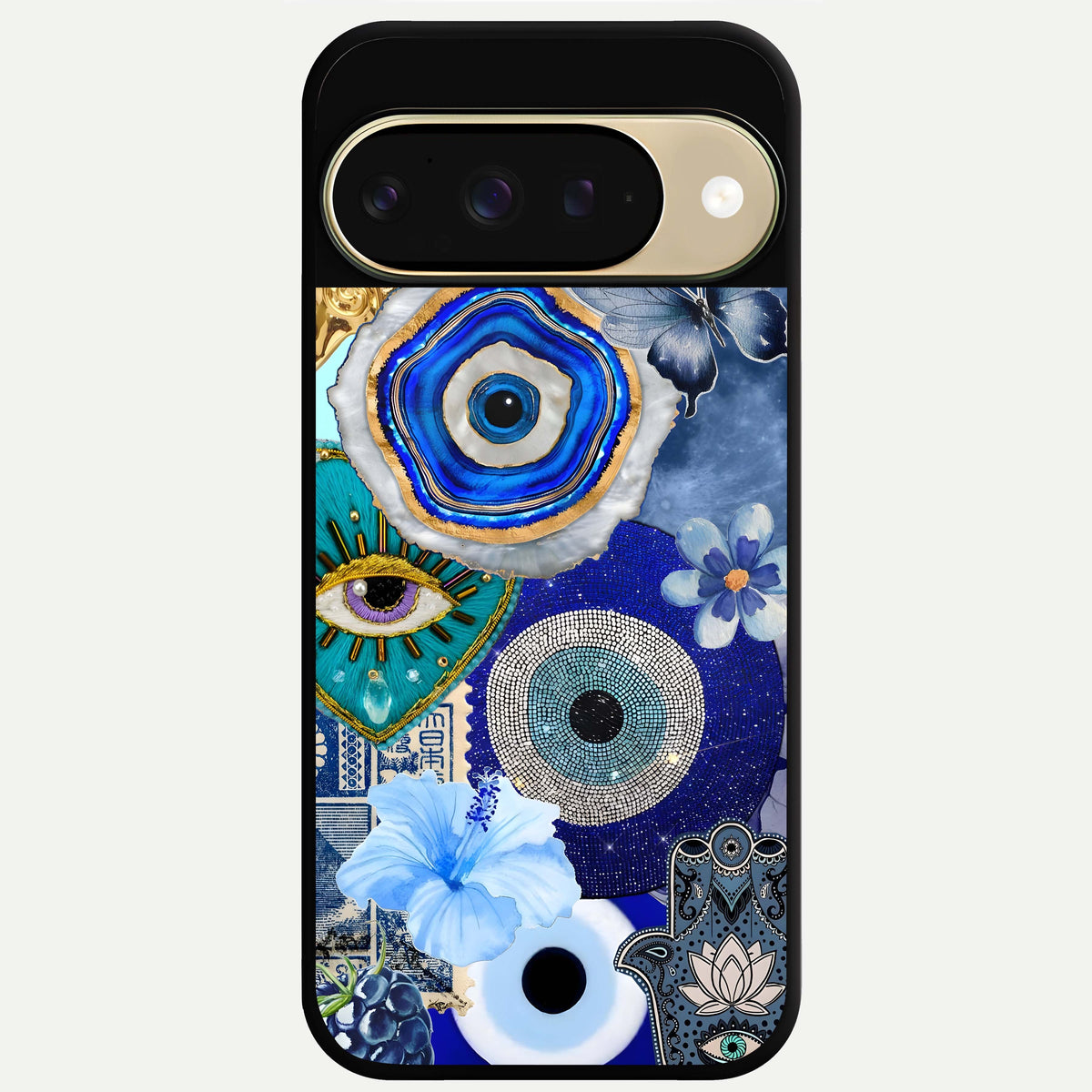  Celestial Blue Vision Glass Case For Google Pixel 9 back cover – full design glossy printed glass finish