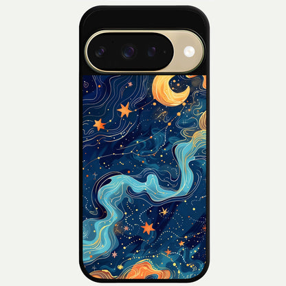  Celestial Dream Flow Glass Case For Google Pixel 9 back cover – full design glossy printed glass finish