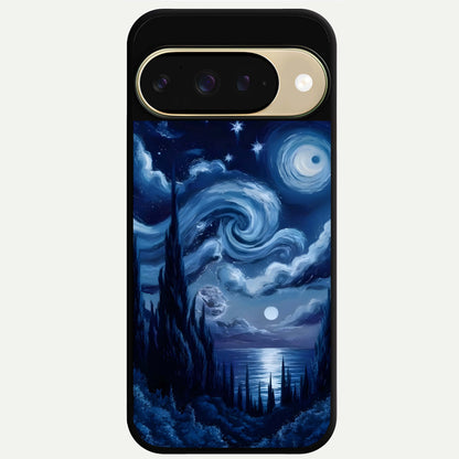  Celestial Dream Van Gogh Glass Case For Google Pixel 9 back cover – full design glossy printed glass finish