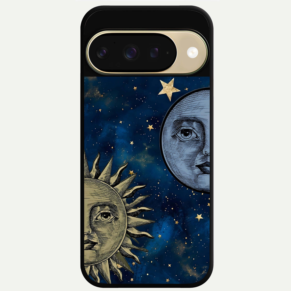  Celestial Moon With Sun Glass Case For Google Pixel 9 back cover – full design glossy printed glass finish