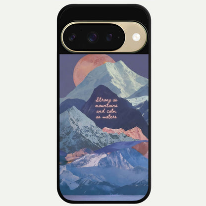  Celestial Mountain Calm Glass Case For Google Pixel 9 back cover – full design glossy printed glass finish