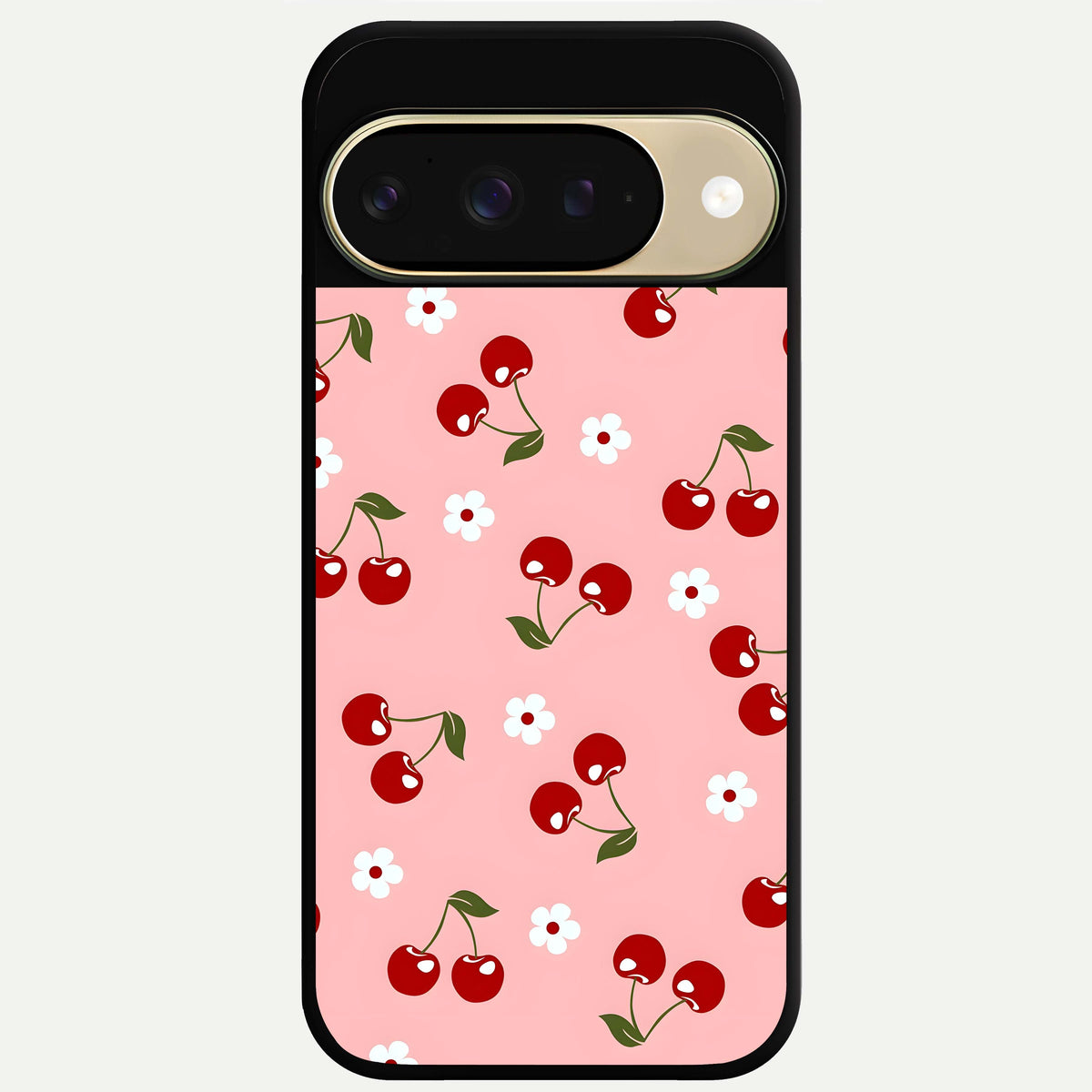  Cherry Love Mood Glass Case For Google Pixel 9 back cover – full design glossy printed glass finish