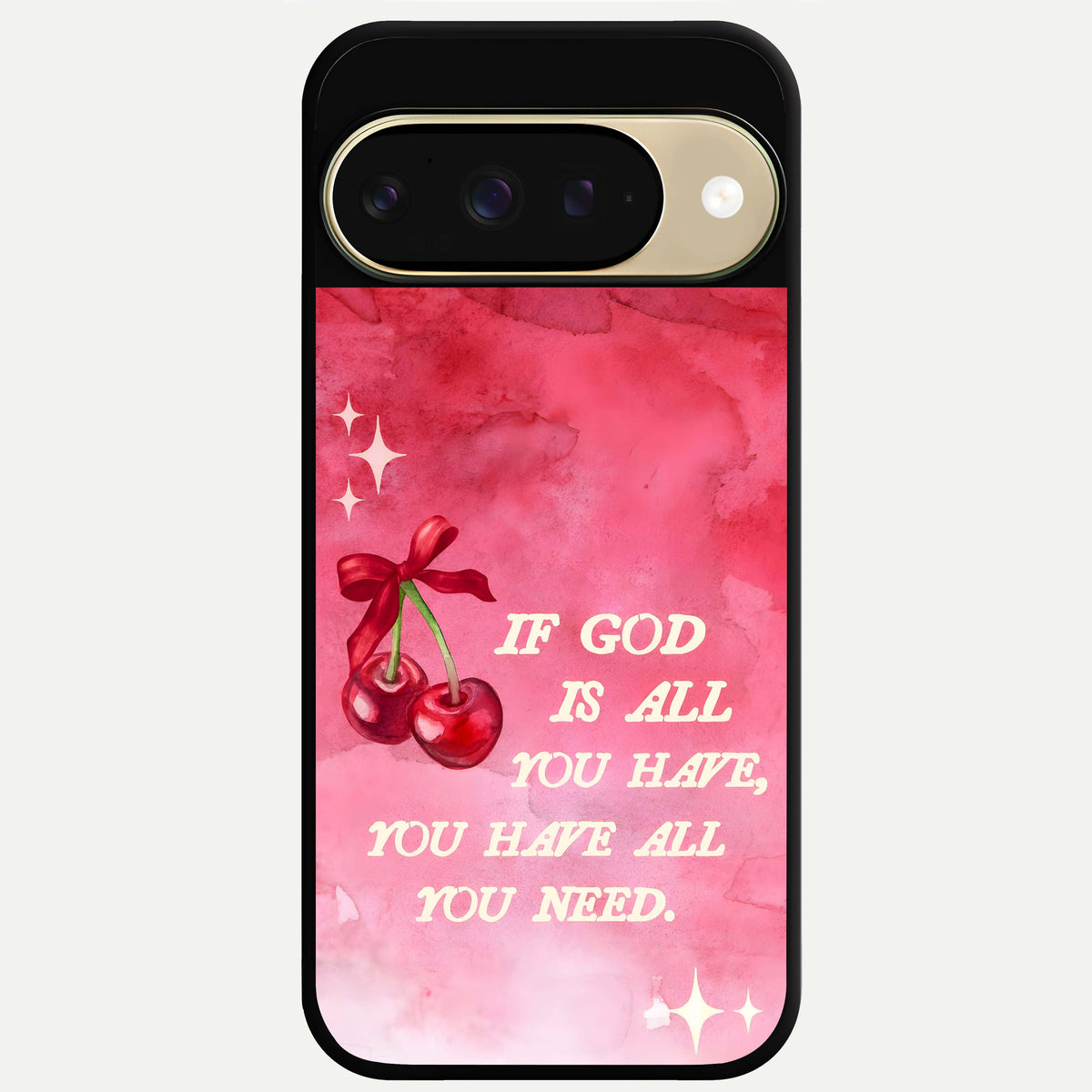  Cherry Quote Glass Case For Google Pixel 9 back cover – full design glossy printed glass finish