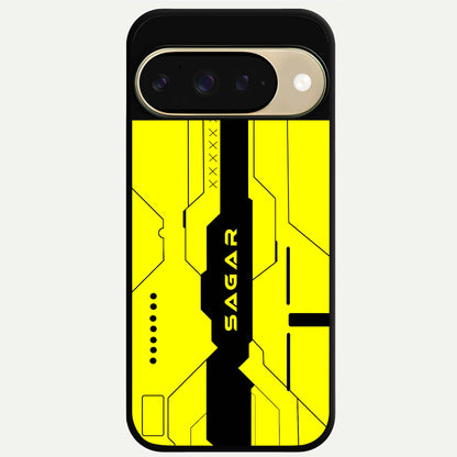  Circuit CYBERPUNK Custom Name Glass Case For Google Pixel 9 back cover – full design glossy printed glass finish