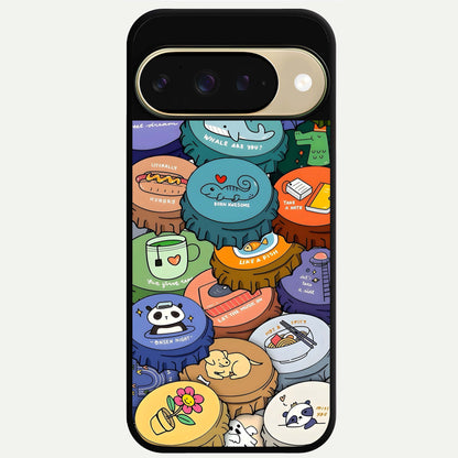  Coins Patterns Glass Case For Google Pixel 9 back cover – full design glossy printed glass finish