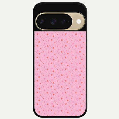  Cosmic Pink Sparkle Glass Case For Google Pixel 9 back cover – full design glossy printed glass finish