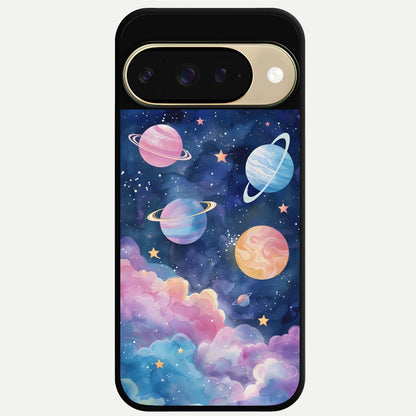  Cosmic Planet Dreams Glass Case For Google Pixel 9 back cover – full design glossy printed glass finish