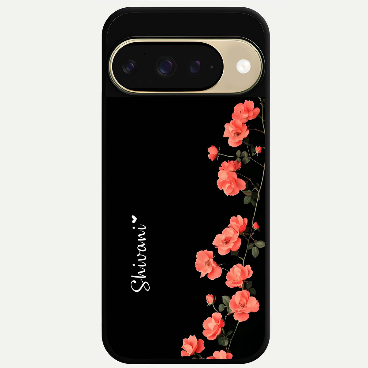  Crimson Bloom Grace Custom Name Glass Case For Google Pixel 9 back cover – full design glossy printed glass finish
